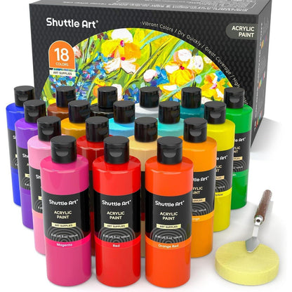 Shuttle Art Acrylfarben Set, 18 Farben (je