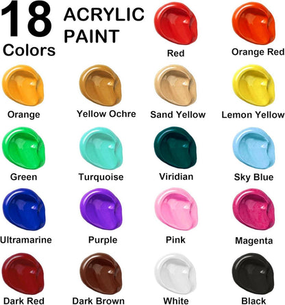 Shuttle Art Acrylfarben Set, 18 Farben (je