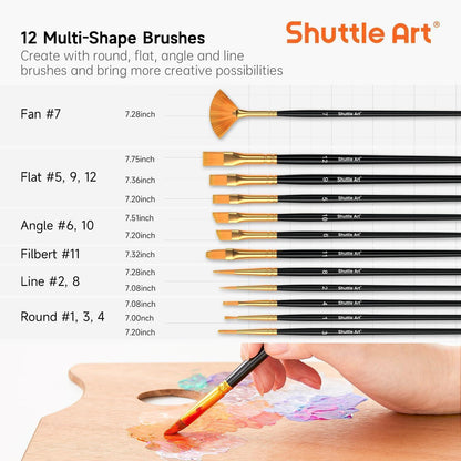 Shuttle Art Acrylfarben Set 50 Farben 60ml hochpigmentiert