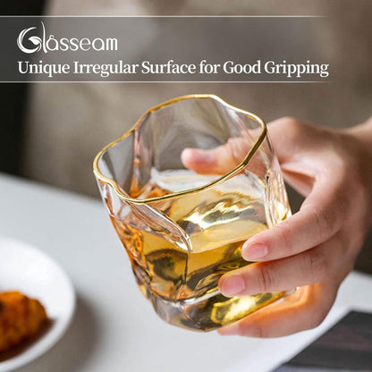 Whisky Gläser Set 2 Stück Edel Rum Tumbler ohne Stiel Männer Scotch Bourbon Gin Cocktail