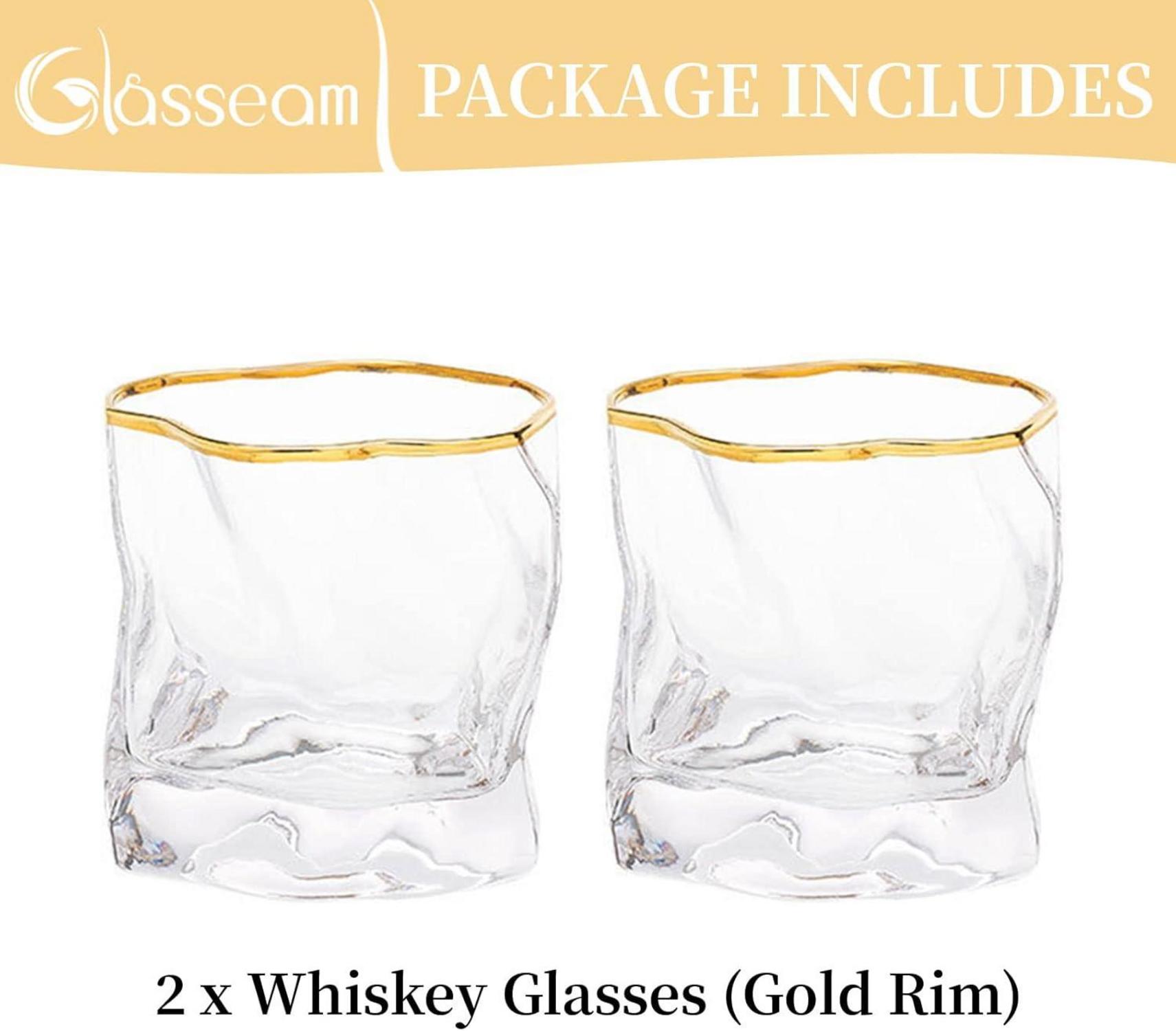 Whiskey Gläser Set 2 Stück Edel Rum Tumbler Weingläser ohne Stiel
