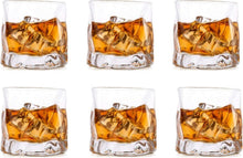 6er Set Unregelmäßige Whiskygläser für Scotch Bourbon Rum