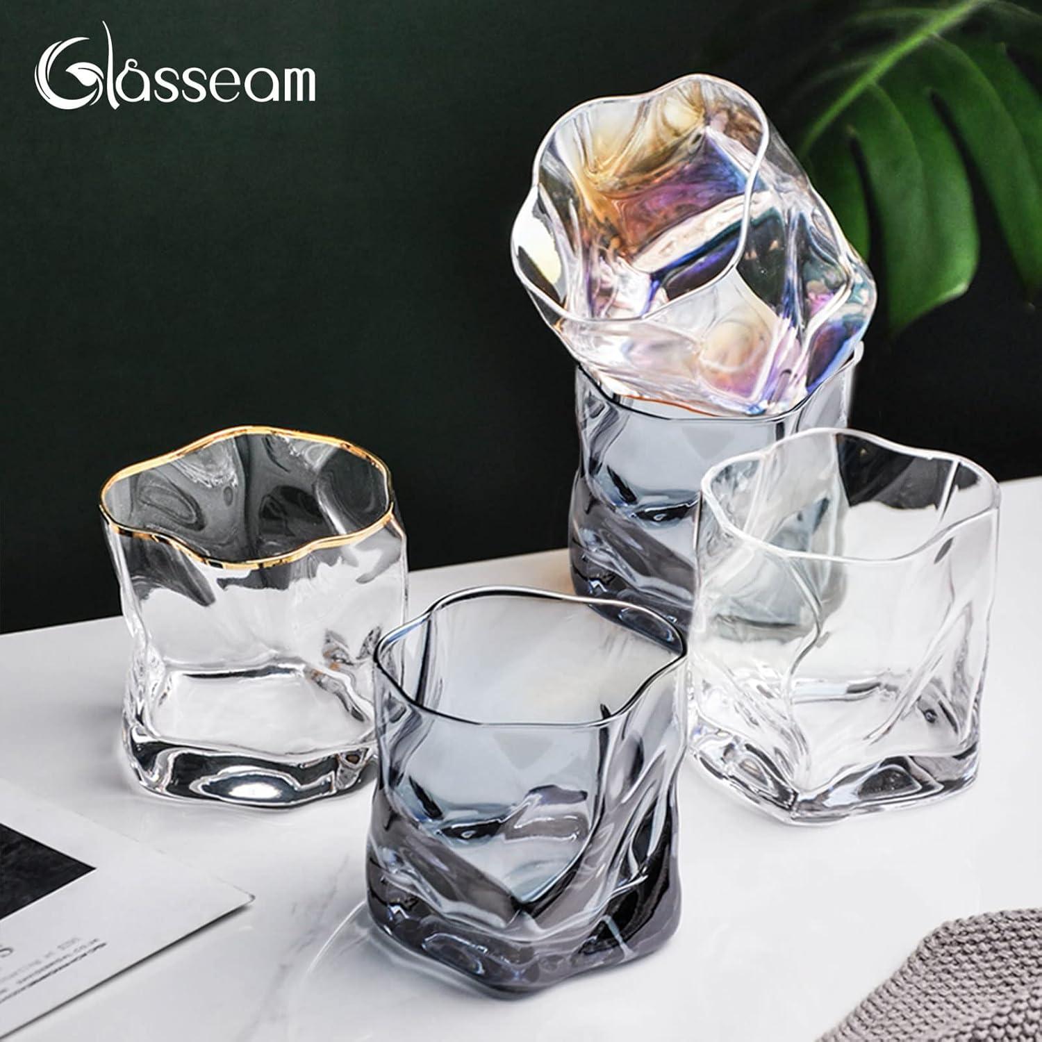 Whiskygläser Set 6 Gekippten Falten Scotch Glass 250ml Bourbon Rum Barbecher