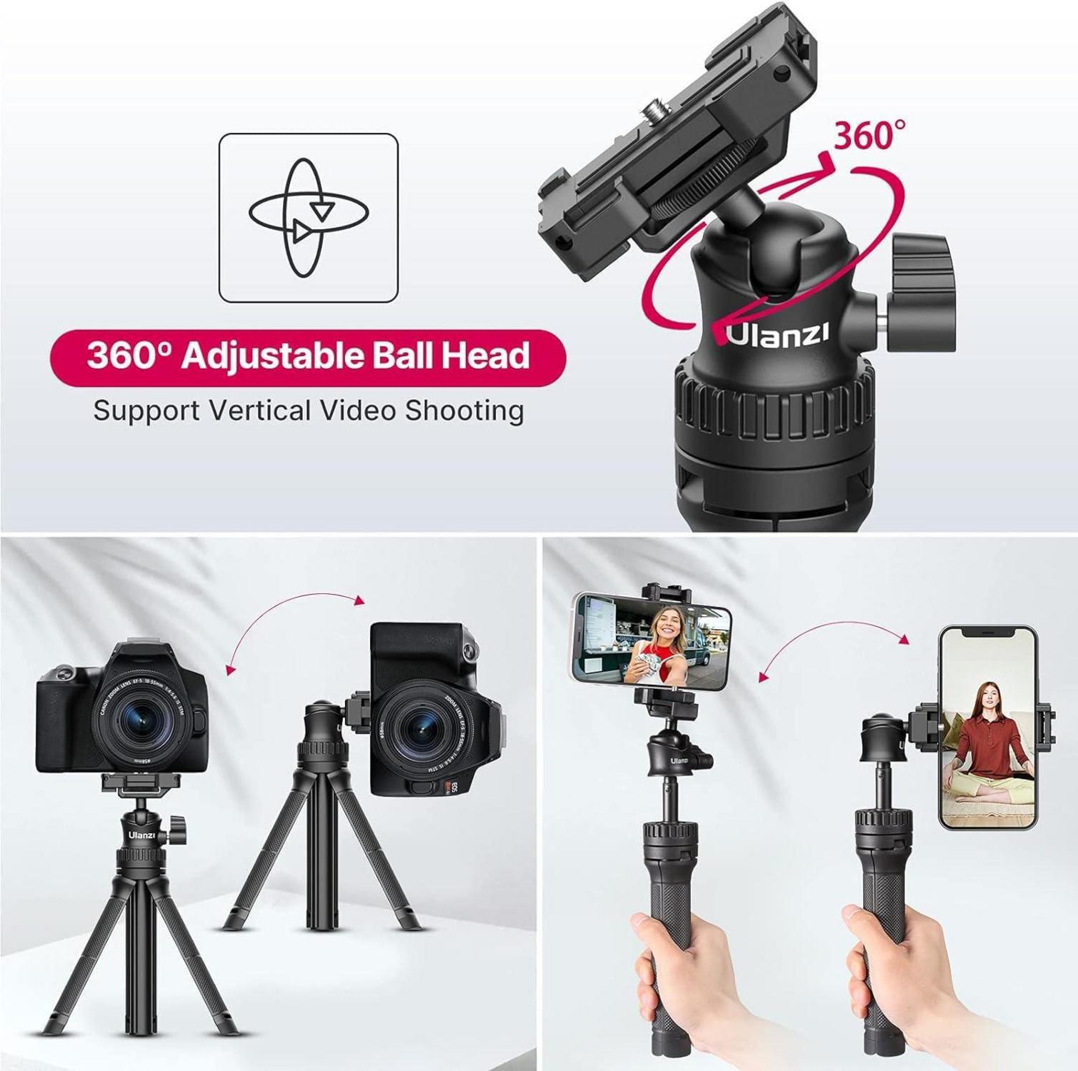 Handy Stativ 10 Zoll Mini Smartphone Halterung Selfie Stick 360 Grad