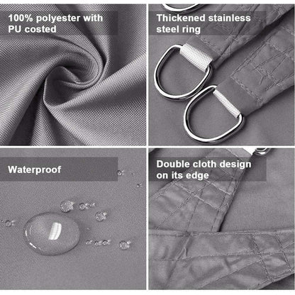 Sehr großes Sonnensegel 5x7m Sonnenschutz Set UV Schutz Grau