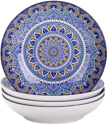 Porzellan Suppenteller Set Mandala 4tlg. Tiefteller 20,8cm - Boho Stil