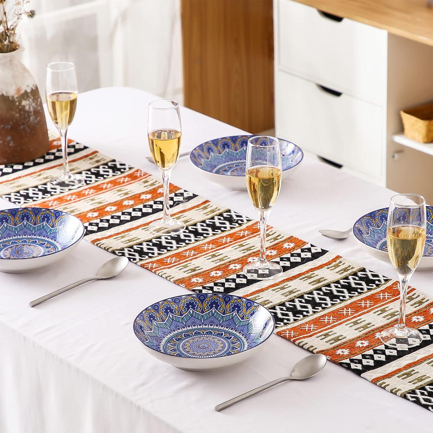 Tafelservice Suppenteller Set Mandala Porzellan 4tlg. Ø20,8cm 700ml