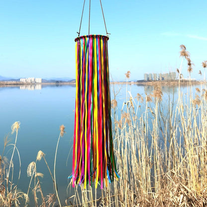 Farbenfroher Satinband Windsack 104cm Outdoor Deko WS41-01
