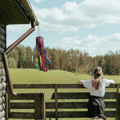 Farbenfroher Satinband Windsack 104cm Outdoor Deko WS41-01