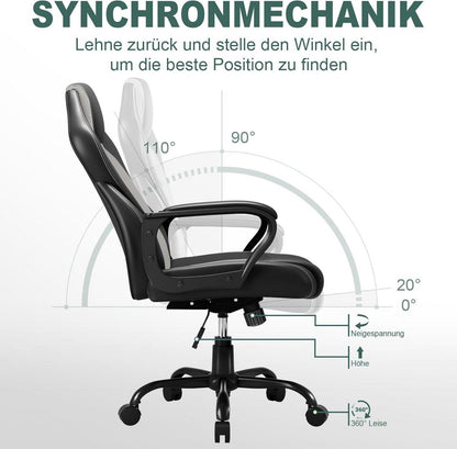Ergonomischer Gaming Bürostuhl 150kg Rückenschonend Drehstuhl
