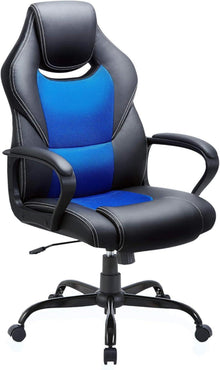 Ergonomischer Racing Gaming Bürostuhl Blau mit Wippfunktion
