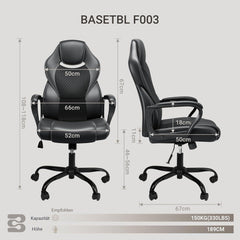 Ergonomischer Bürostuhl mit Wippfunktion und PU-Leder