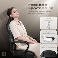 BASETBL Bürostuhl Chefsessel 150kg ergonomisch Schwarz