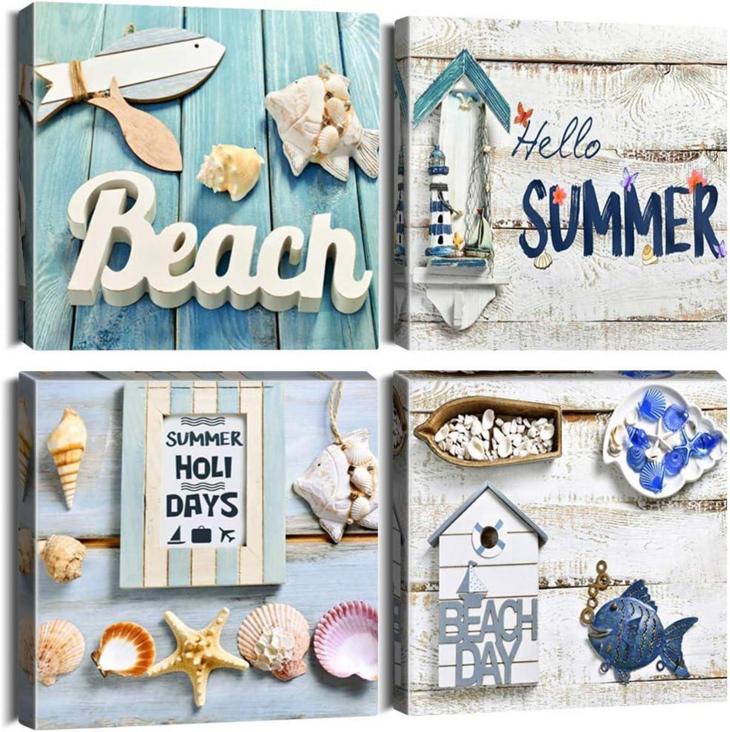 Moderne Leinwandbilder Urlaub am Meer 4-teilig 30x30 cm