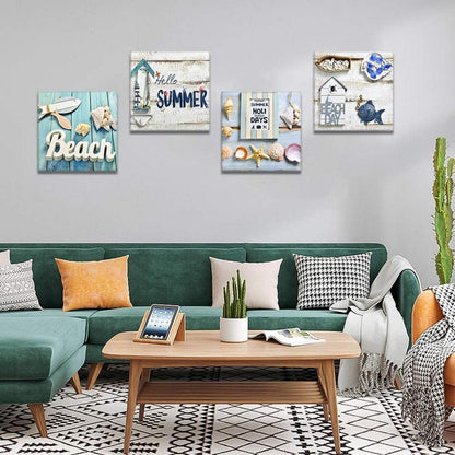 Leinwandbilder Urlaub am Meer 4-teilig 30x30 cm für