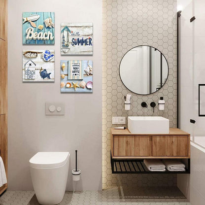 Moderne Leinwandbilder Urlaub am Meer 4-teilig 30x30 cm