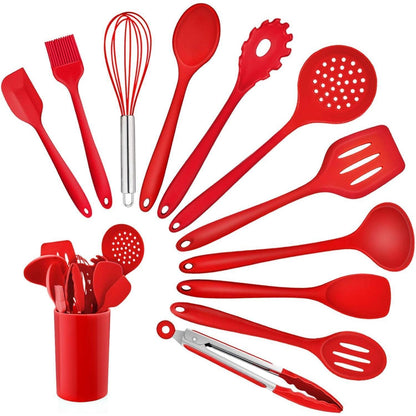 Silikon Küchenhelfer Set 12-teilig – Hitzebeständig & Antihaft