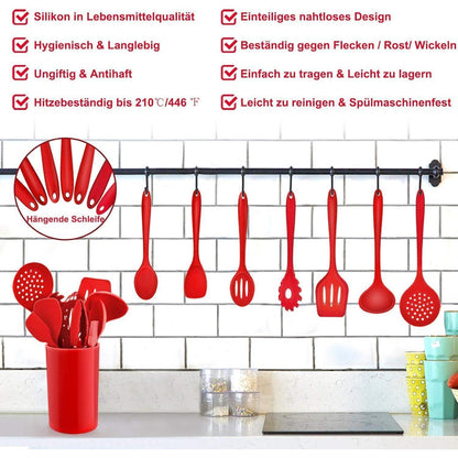 Silikon Küchenhelfer Set 12-teilig – Hitzebeständig & Antihaft