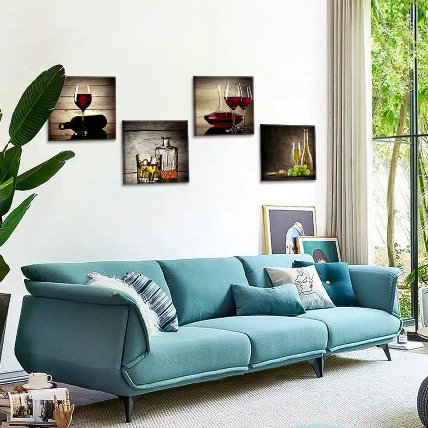 Moderne Leinwandbilder Weinglas Motiv Kunstdruck 30 x 30 cm