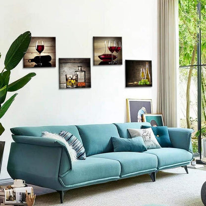 Moderne Leinwandbilder Weinglas Motiv Kunstdruck 30 x 30 cm