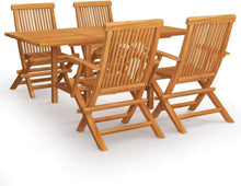vidaXL Teak Massiv Gartenmöbel Set 5-tlg. Sitzgruppe