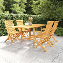 vidaXL Teak Gartenmöbel Set 5-tlg. Massiv Sitzgruppe Stühle