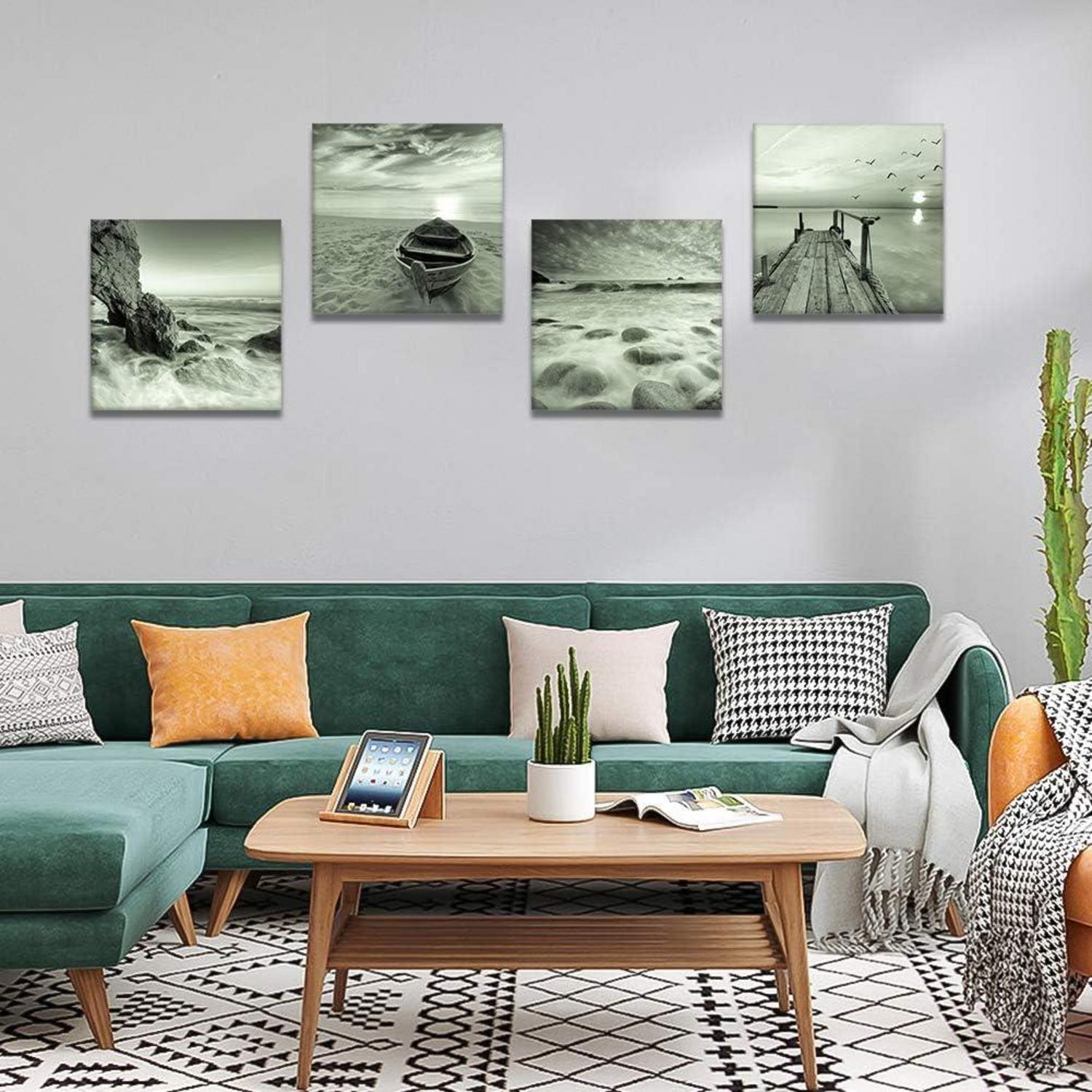 Leinwandbilder Seaside-Grau 4-teilig 30x30cm Wandbild