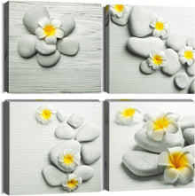 4-teilig Leinwandbilder Gelbe Blumen Motiv Kunstdruck - Moderne