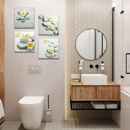 Leinwandbilder gelbe Blumen 4-teilig 30x30 cm Moderne Wanddekoration