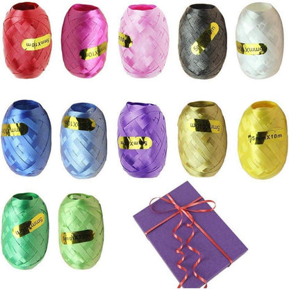 12 Rollen Geschenkband Ringelband Bunt 10m DIY Hochzeit