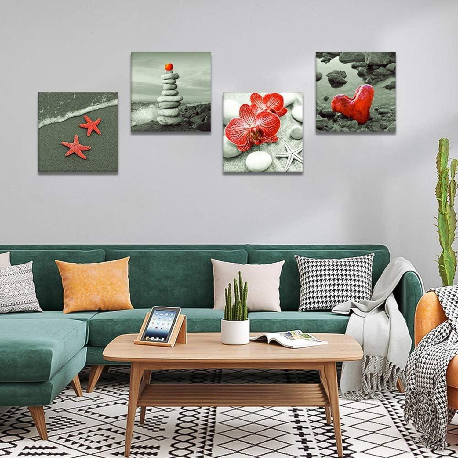 4-teilig Leinwandbilder Seaside Red 30x30 cm Wandbild für