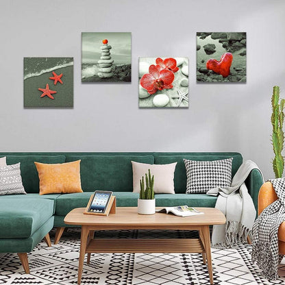 4-teilig Leinwandbilder Seaside Red 30x30 cm Wandbild für