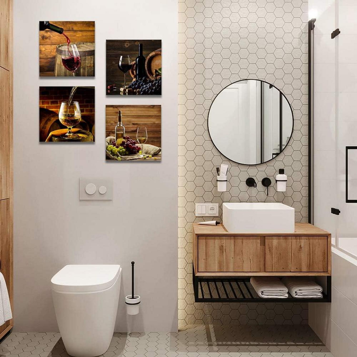 4-teilige Leinwandbilder mit Romantischem Weinmotiv - Moderne