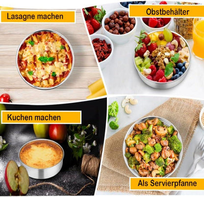 Homikit Edelstahl Backformen Set 16cm Rund Gesund & Pflegeleicht