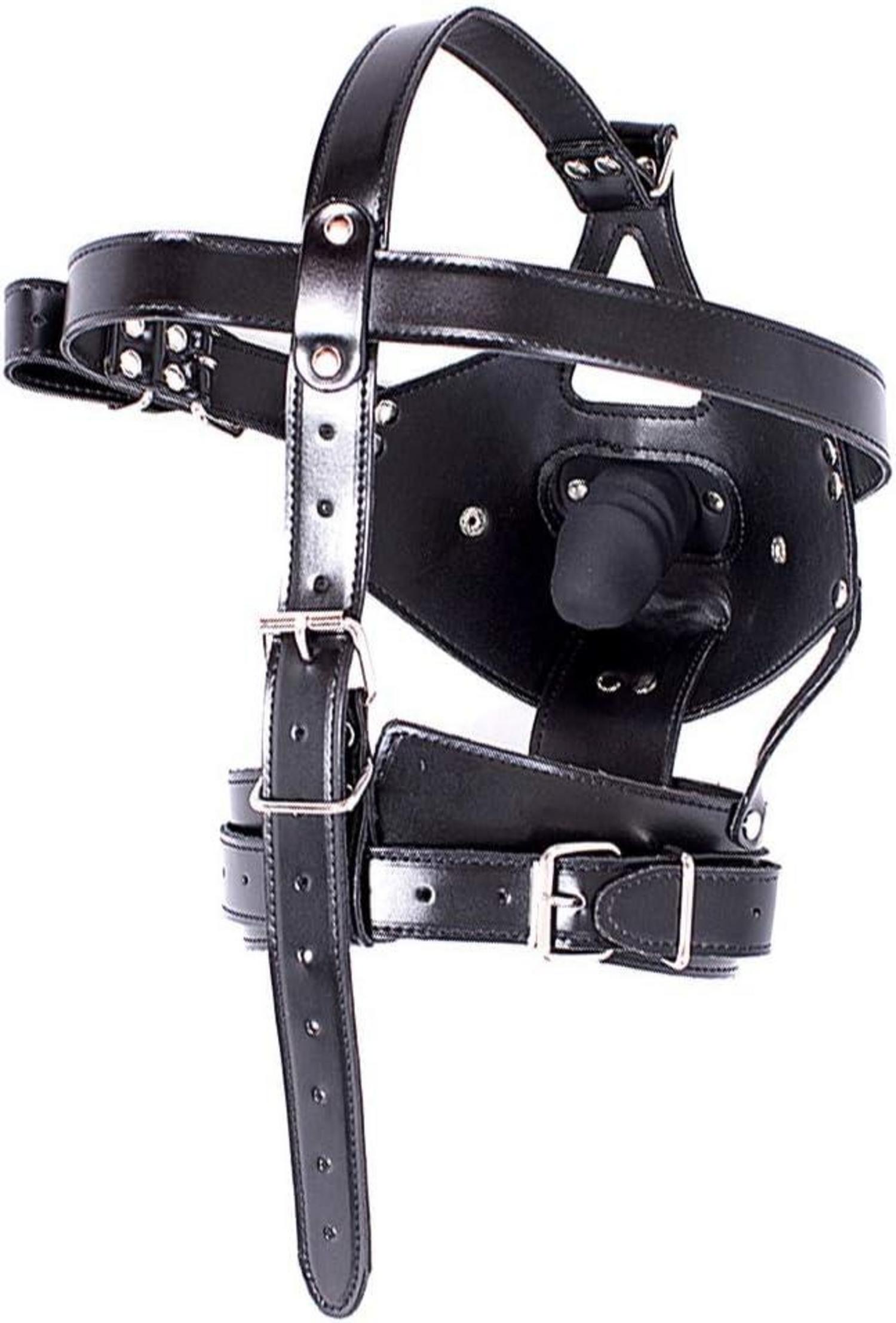 SM Kopfmaske Mundknebel Leder Kopfhaube Bondage Maske Sexspielzeug