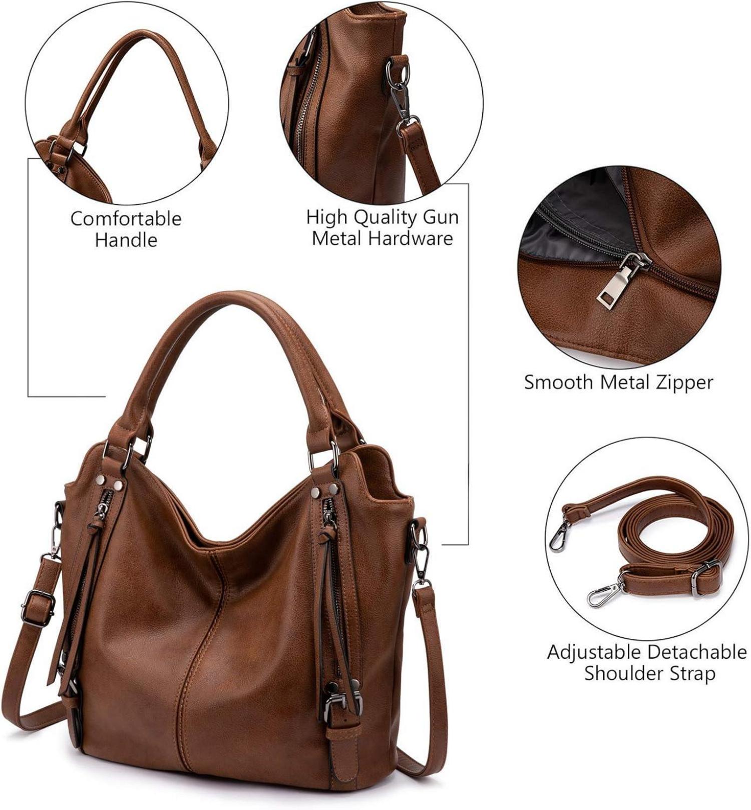 Realer Damen Handtaschen Mittel Shopper Umhängetasche Geldbörse Hobo