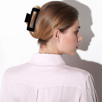 Große Acryl Haarklammern Set, Schwarz/Braun/Weiß/Transparent