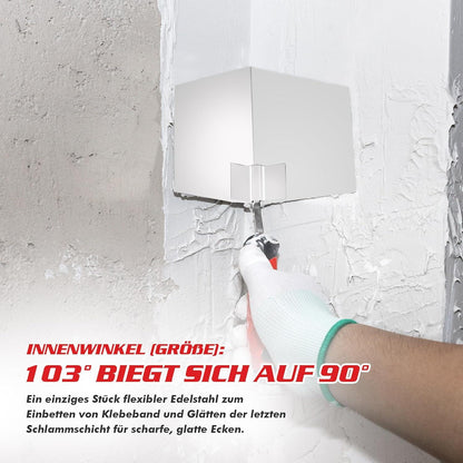 Professionelles 2-tlg. Eckenkelle Set Edelstahl Außen- & Inneneckenkelle