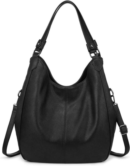Damen Vintage Shopper Groß Lederimitat Umhängetasche Magnetic