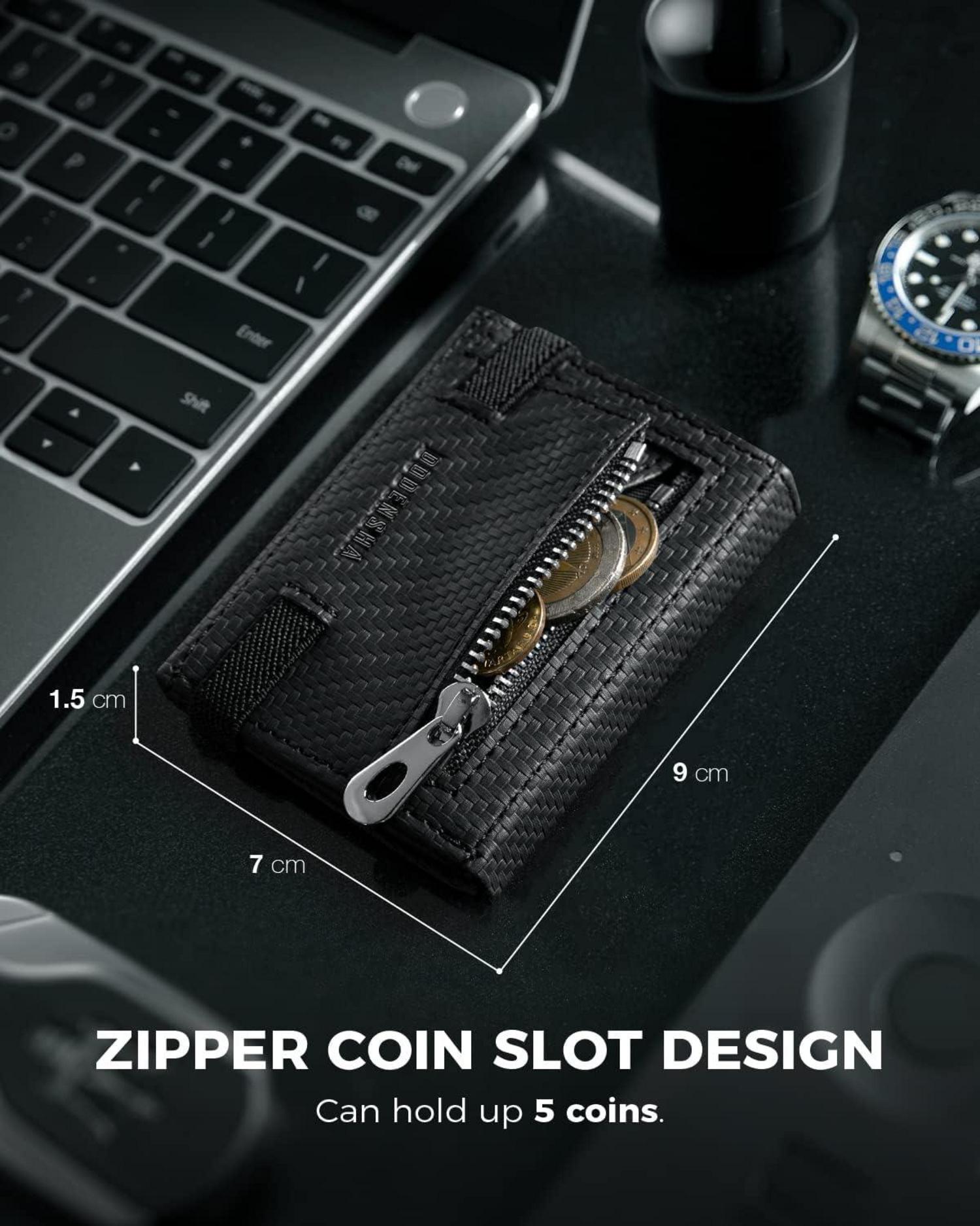 Mini Geldbörse RFID-Schutz Kartenetui Slim Wallet Carbon