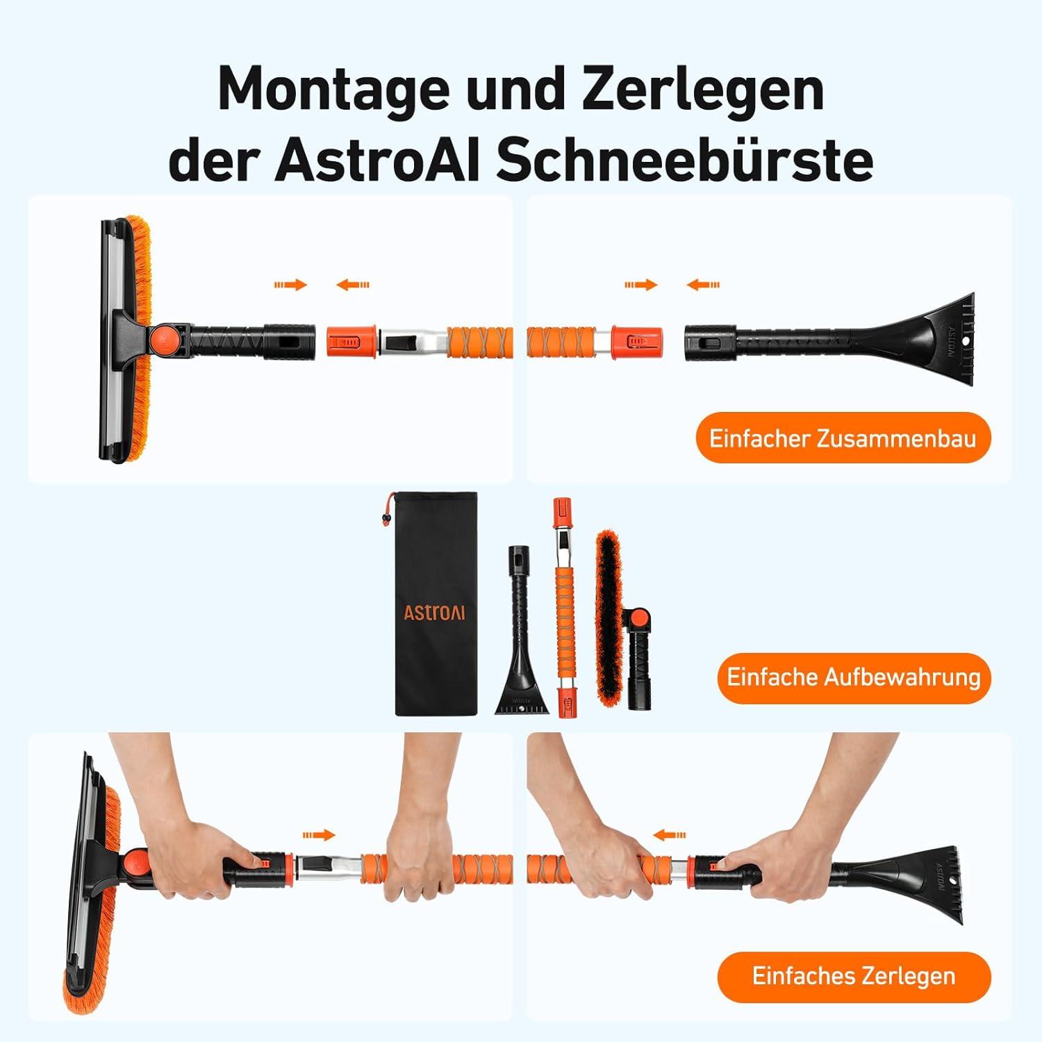 Eiskratzer Auto mit Besen 119cm Teleskopstiel Schneebesen Eisschaber