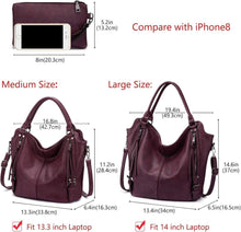 Realer Damen Handtaschen Set Weinrot 2pcs für Büro Schule
