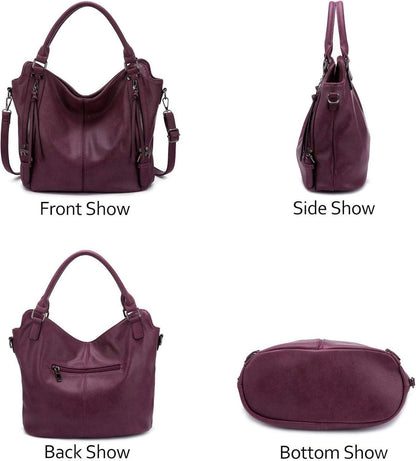 Mittlere Damen Handtasche Set Weinrot 2-teilig