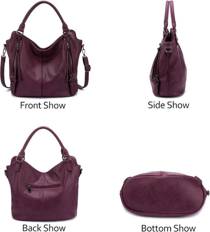 Realer Damen Handtaschen Set Mittel Shopper Schulter Umhänge Geldbörse Hobo