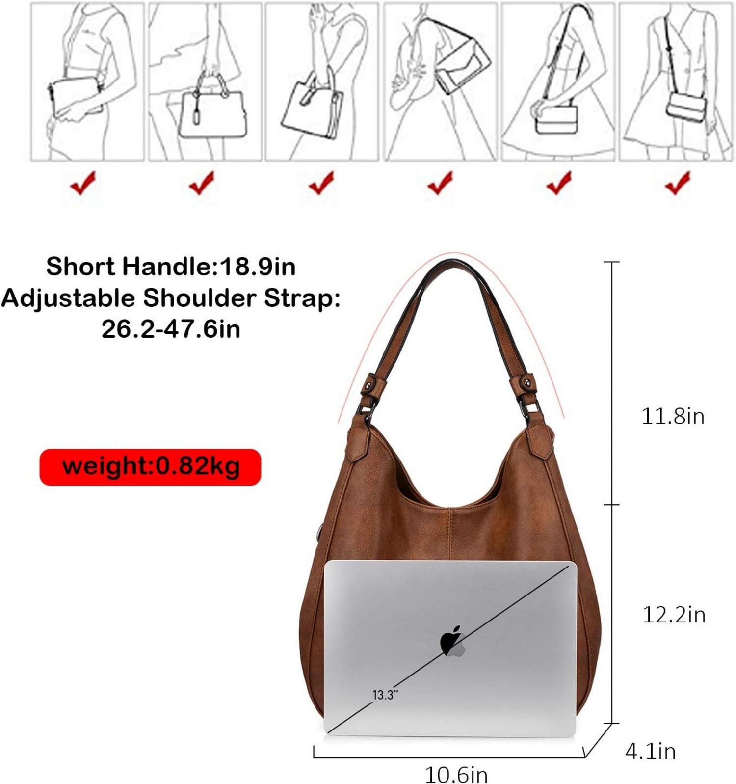 Elegante Damen Vintage Lederimitat Shopper