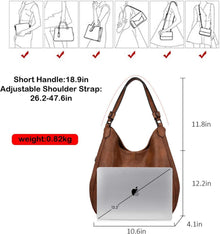 Elegante Damen Vintage Lederimitat Shopper