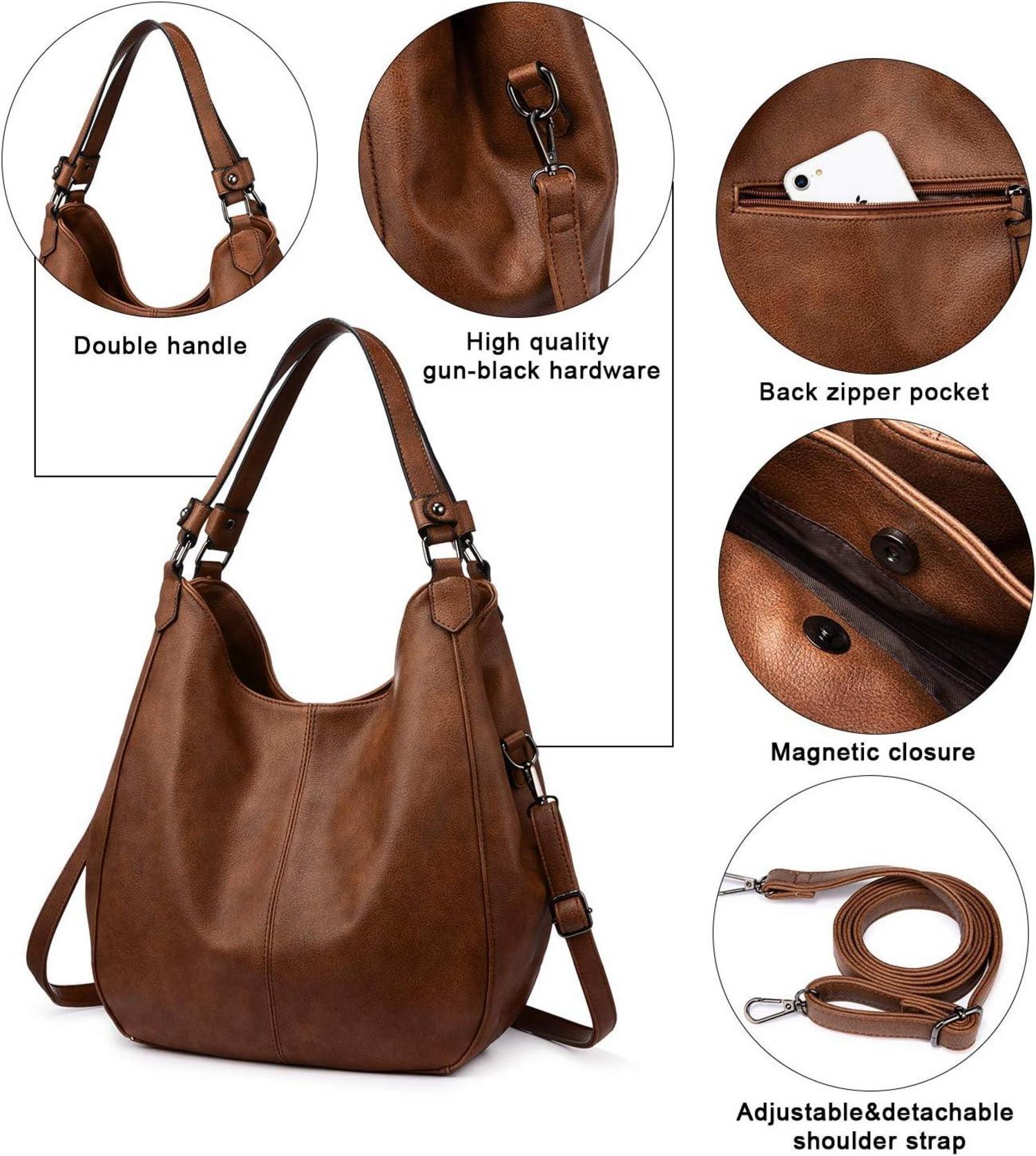 Handtasche Vintage Damen Groß Shopper Umhängetasche Lederimitat