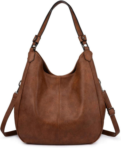 Vintage Handtasche Damen Shopper Groß Lederimitat Schultertasche Magnetisch