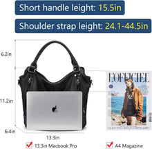 Realer Damen Mittel Handtaschen Set Schwarz 2pcs