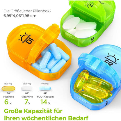 Tablettenbox 7 Tage Pillendose 2 Fächer
